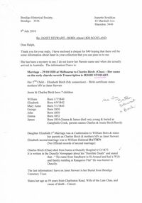 Document - ENQUIRY: JANET STEWART