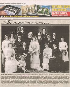 Document - NEWSPAPER CUTTING: PHOTO OF MARRIAGE OF WILLIIAM JOHN SAYERS, 25th February, 2012