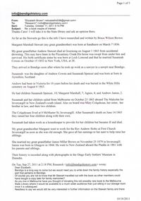 Document - FAMILY HISTORY: STEWART FAMILY, 11th October, 2011