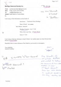 Document - CORRESPONDENCE AND RESEARCH DOCUMENTATION: JANET STEWART AND CHARLES BIRCH