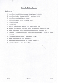 Document - NEW CHUM & VICTORIA LINES OF REEF - LIST OF REFERENCE NUMBERS FOR ALL MINING REPORTS