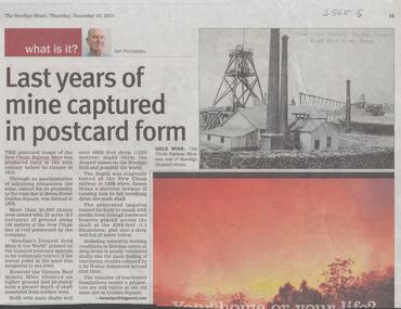 Newspaper - NEW CHUM RAILWAY MINE - LAST YEARS OF MINE CAPTURED IN POSTCARD FORM