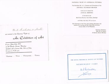 Document - EPHEMERA RELATING TO ALBERT RICHARDSON CA. 1970, 1st June, 1972