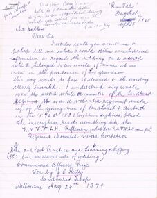 Document - LETTER: SWORD OF J C REILLY, 23rd September, 1968