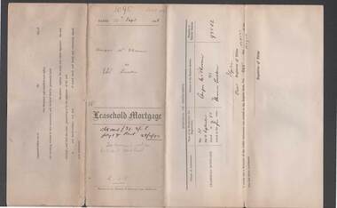 Document - CONNELLY, TATCHELL, DUNLOP COLLECTION: LEASEHOLD MORTGAGE ANGUS MCPHERSON TO THOMAS LUXTON