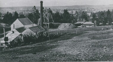 Photograph - LANDSCAPE VIEW OF BENDIGO:  GREAT EXTENDED HUSTLERS MINE , CAMP HILL SCHOOL IN CENTRE