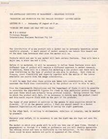 Document - NORMAN OLIVER COLLECTION: AUSTRALIAN INSTITUTE OF MANAGEMENT LECTURE SERIES