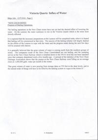 Document - DRAINAGE PROBLEMS - VICTORIA QUARTZ INFLUX OF WATER