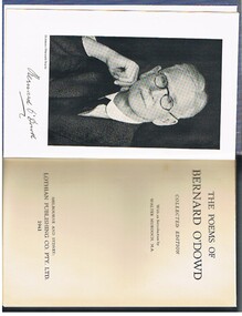 Book - ALEC H. CHISHOLM COLLECTION: BOOK ''COLLECTED POEMS'' OF BERNARD O'DOWD
