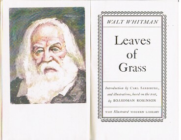 Book - ALEC H. CHISHOLM COLLECTION: BOOK ''LEAVES OF GRASS'' BY WALT WHITMAN