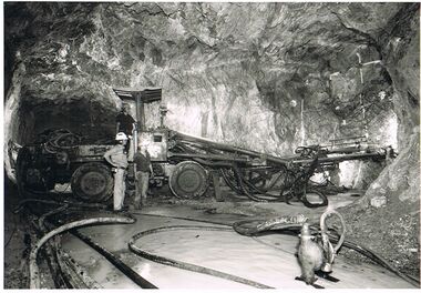 Photograph - UNDERGROUND MINING: JUMBO MACHINERY BEING OPERATED