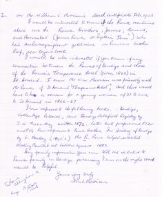Document - ENQUIRY: ROWE FAMILY