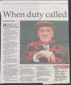 Document - NEWSPAPER CUTTING: JOHN ''JACK'' ROSS