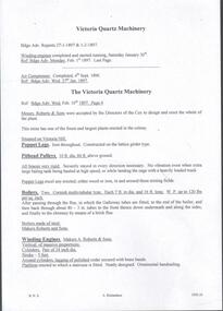 Document - VICTORIA QUARTZ - VICTORIA QUARTZ MACHINERY