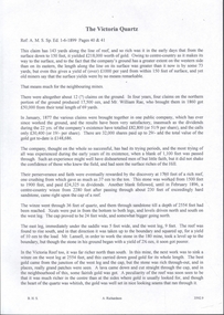 Document - VICTORIA QUARTZ - NOTES ON THE VICTORIA QUARTZ MINE
