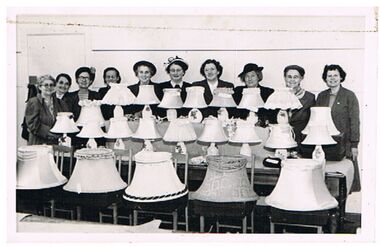 Photograph - GROUP PORTRAIT:  WOMEN AND LAMPSHADES