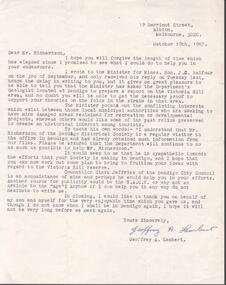 Document - VICTORIA HILL - LETTER TO MR RICHARDSON FROM GEOFFREY A LAMBERT