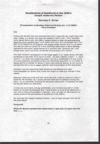 Document - JOSEPH ANDERSON PANTON: RECOLLECTIONS OF SANDHURST IN THE 1850S