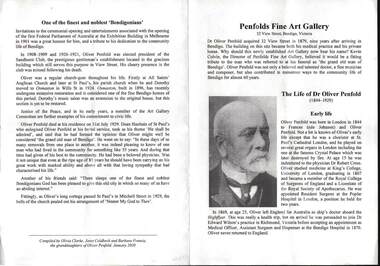 Document - PAMPHLET: THE LIFE OF DR OLIVER PENFOLD