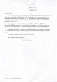 Document - VICTORIA HILL - LETTER TO MR BLAKE FROM ALBERT RICHARDSON