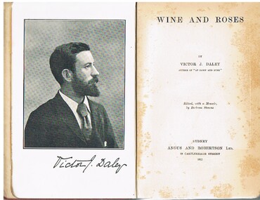 Book - ALEC H CHISHOLM COLLECTION: BOOK  ''WINE AND ROSES''  BY VICTOR J. DALEY