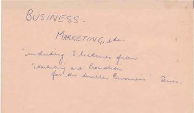 Document - NORMAN OLIVER COLLECTION: SPEECH NOTES 'TRENDS IN MODERN RETAILING' 19 MARCH 1958