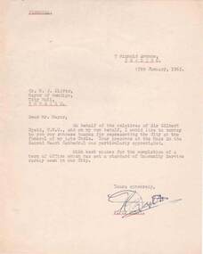 Document - NORMAN OLIVER COLLECTION: LETTER FROM F.C. DYETT, 15th Jan 1965