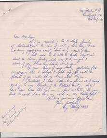 Document - CORRESPONDENCE: O'KEEFE FAMILY, ADELAIDE VALE, 7th May, 1973