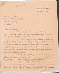 Document - CORRESPONDENCE: O'DONNELL FAMILY (DR. O'DONNELL), 26th December, 1980