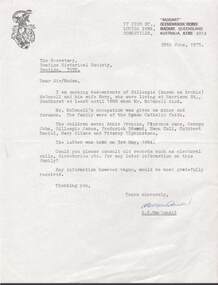 Document - ENQUIRY: GILLESPIE (''ARCHIE'') MCDONELL, 28th June, 1975