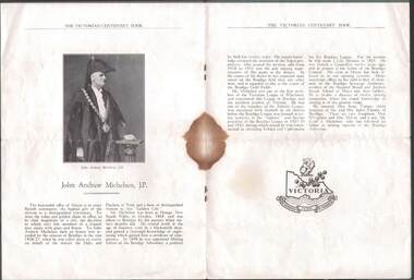 Document - JOHN ANDREW MICHELSEN: INFORMATION IN THE VICTORIAN CENTENARY BOOK (1934-35)