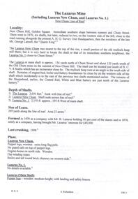 Document - THE LAZARUS MINE - NOTES ON THE THE LAZARUS MINE