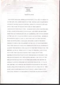 Document - DETAILS OF LIFE AND INVENTION OF ANTHONY GEORGE MALDON MITCHELL