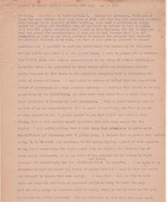 Document - NORMAN OLIVER COLLECTION: SPEECH NOTES. PUBLIC MEETING EAGLEHAWK TOWN HALL. 18 MAY 1955