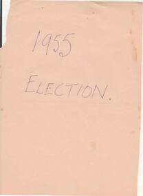 Document - NORMAN OLIVER COLLECTION: SPEECH NOTES 1955 POLICY SPEECH. LEGISLATIVE ASSEMBLY OF VICTORIA