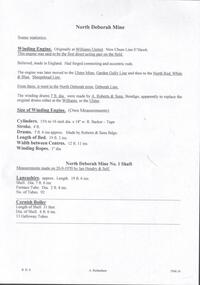 Document - NORTH DEBORAH MINE - SOME STATISTICS OF THE NORTH DEBORAH MINE