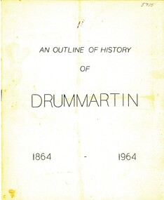Book - DRUMMARTIN, AN OUTLINE OF HISTORY OF, 1964
