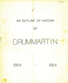 Book - DRUMMARTIN, AN OUTLINE OF HISTORY OF, 1964