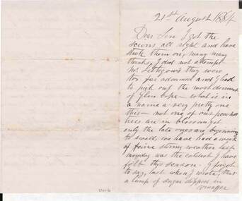 Document - E DOWLING COLLECTION: DAVID WEIR LETTER