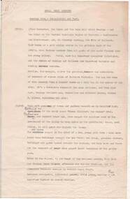 Document - NORMAN OLIVER COLLECTION: SPEECH NOTES ROYAL TOUR PREVIEW
