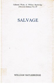 Book - ALEC H CHISHOLM COLLECTION: BOOK  ''SALVAGE'' BY WILLIAM BAYLEBRIDGE