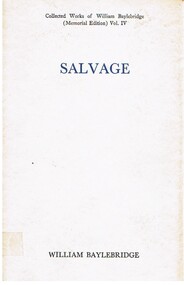 Book - ALEC H CHISHOLM COLLECTION: BOOK  ''SALVAGE'' BY WILLIAM BAYLEBRIDGE