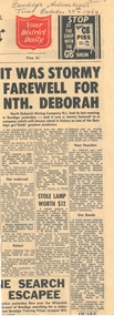 Newspaper - THE NORTH DEBORAH GOLD MINE CO - NEWSPAPER ARTICLE ON THE NORTH DEBORAH GOLD MINE CO