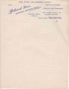 Document - PETHARD COLLECTION: LETTERHEAD - PETHARD BROTHERS, LAND , ESTATE AND INSURANCE AGENTS , ROCHESTER