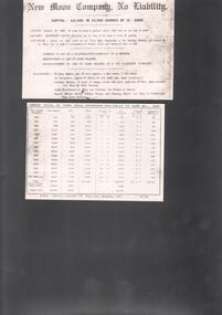 Document - NEW MOON COMPANY, NO LIABILITY - NOTES AND TABLE OF THE NEW MOON COMPANY, NO LIABILITY
