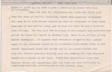 Document - NORMAN OLIVER COLLECTION: SPEECH NOTES 18 JULY 1951