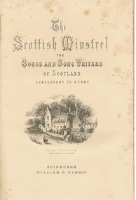 Book - ALEC H CHISHOLM COLLECTION: BOOK  'THE SCOTTISH MINSTREL' BY THE REV. CHARLES ROGERS
