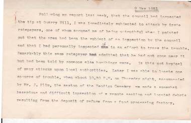 Document - NORMAN OLIVER COLLECTION: SPEECH NOTES 9 MAY 1951