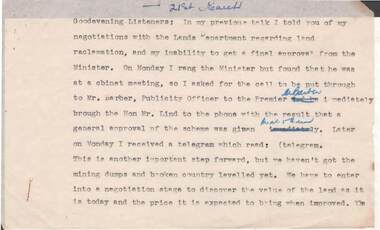 Document - NORMAN OLIVER COLLECTION: SPEECH NOTES 21 MARCH 1951