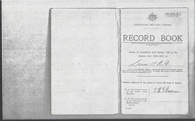 Document - RECORD BOOK THOMAS HAROLD GEORGE LUNN (AUSTRALIAN MILITARY FORCES)